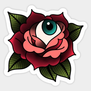 Eye ball Rose - Traditional Tattoo flash Sticker